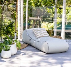 Μονή ξαπλώστρα πουφ Anabel -Τιρκουαζ