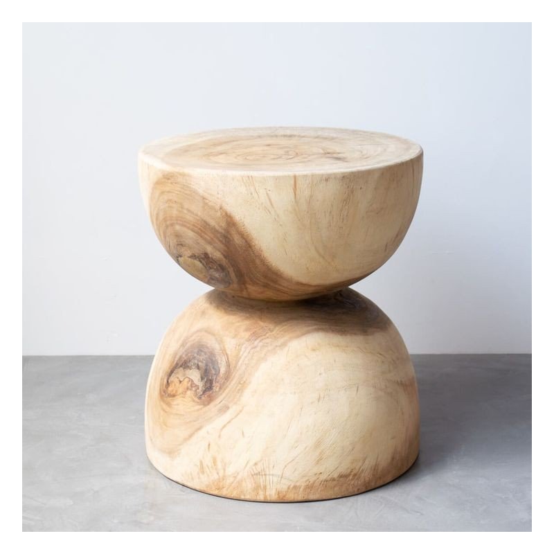 Σκαμπό-Κομοδίνο Nala από αφρικανικό ξύλο.