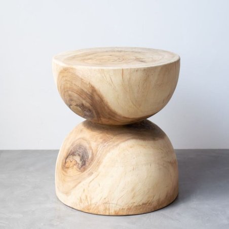 Σκαμπό-Κομοδίνο Nala από αφρικανικό ξύλο.