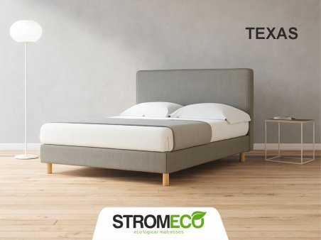 Κρεβάτι Texas ντυμένο με ύφασμα Strom Eco
