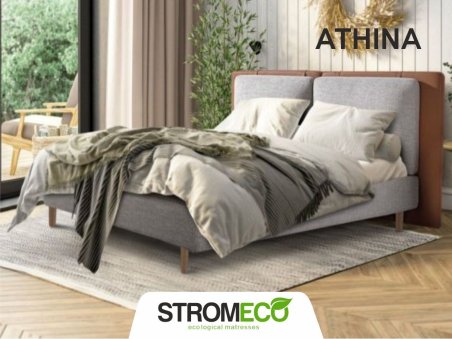 Κρεβάτι Athina ντυμένο με ύφασμα Strom Eco