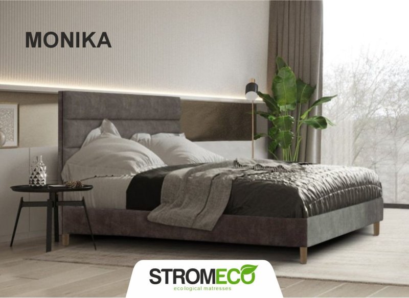 Κρεβάτι Monika ντυμένο με ύφασμα Strom Eco