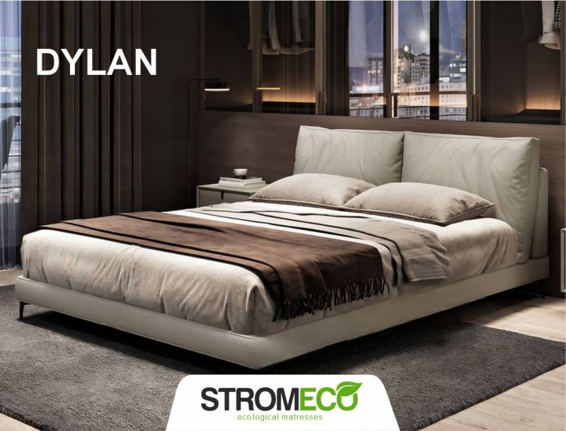 Κρεβάτι DYLAN ντυμένο με ύφασμα Strom Eco