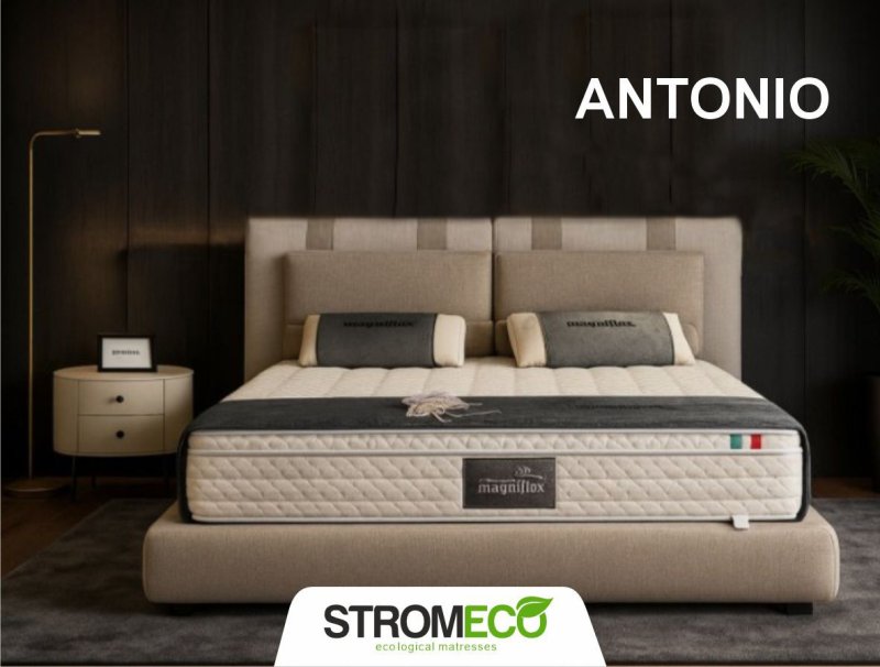 Κρεβάτι Antonio ντυμένο με ύφασμα Strom Eco