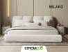 Κρεβάτι Milano ντυμένο με ύφασμα Strom Eco