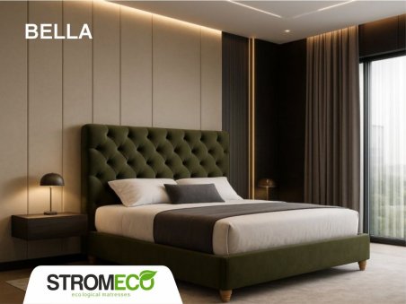 Κρεβάτι Bella ντυμένο με ύφασμα Strom Eco