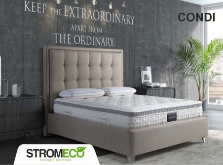 Κρεβάτι Condi ντυμένο με ύφασμα Strom Eco