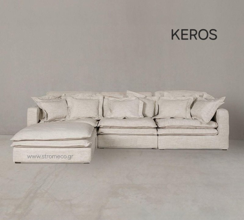 Καναπές γωνιακός Keros Strom Eco  340Χ250cm