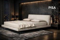 Κρεβάτι Pisa ντυμένο με ύφασμα Strom Eco