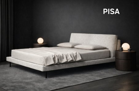 Κρεβάτι Pisa ντυμένο με ύφασμα Strom Eco