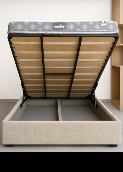 Κρεβάτι Lounge ντυμένο με ύφασμα Strom Eco