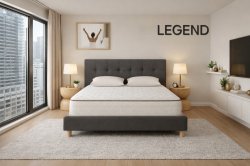 Κρεβάτι Legend ντυμένο με ύφασμα Strom Eco