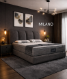 Κρεβάτι Milano ντυμένο με ύφασμα Strom Eco