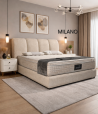 Κρεβάτι Milano ντυμένο με ύφασμα Strom Eco