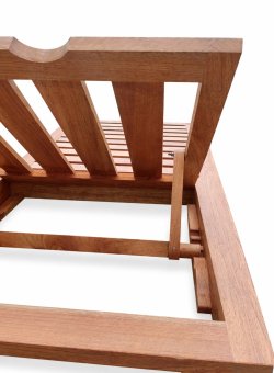 Ξύλινη ξαπλώστρα παραλίας Zizel με ανατομικό στρώμα Memory Foam 209cm X 74cm Strom Eco