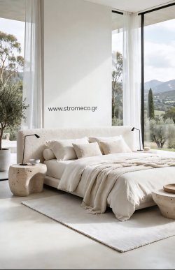 Κρεβάτι Amaryllis ντυμένο με ύφασμα Strom Eco