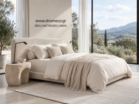 Κρεβάτι Amaryllis ντυμένο με ύφασμα Strom Eco